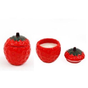 STRAWBERRY CANDLE IN POT w/LID 8x11cm