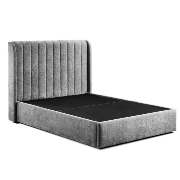 4'6in FRIDA DARK GREY OTTOMAN BEDSTEAD