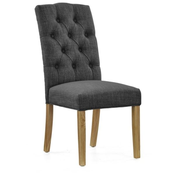 CHELSEA CHARCOAL FABRIC DINING CHAIR