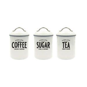 TEXT TEA/COFFEE/SUGAR CANISTER