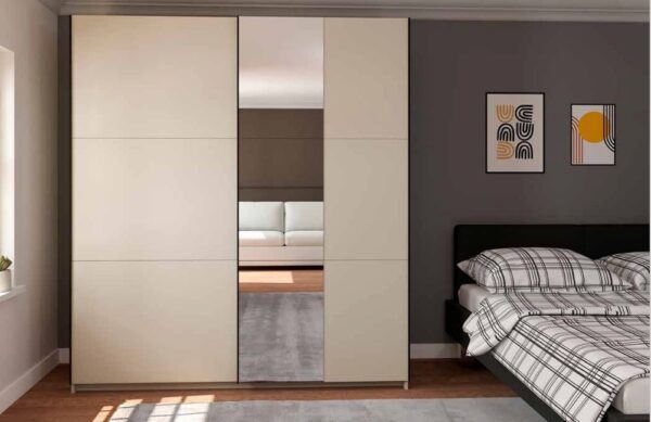 ELGIN 228cm CASHMERE WARDROBE w/ 1 MIRROR DOOR