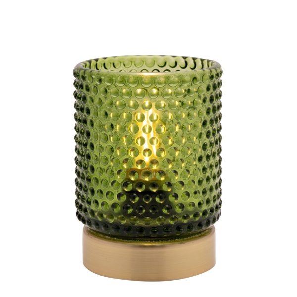 GREEN GLASS CUP w/ LED LIGHT