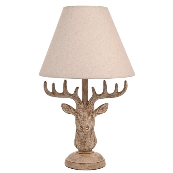 18in HESTIA WOOD EFFECT STAGS HEAD T/ LAMP - Image 2