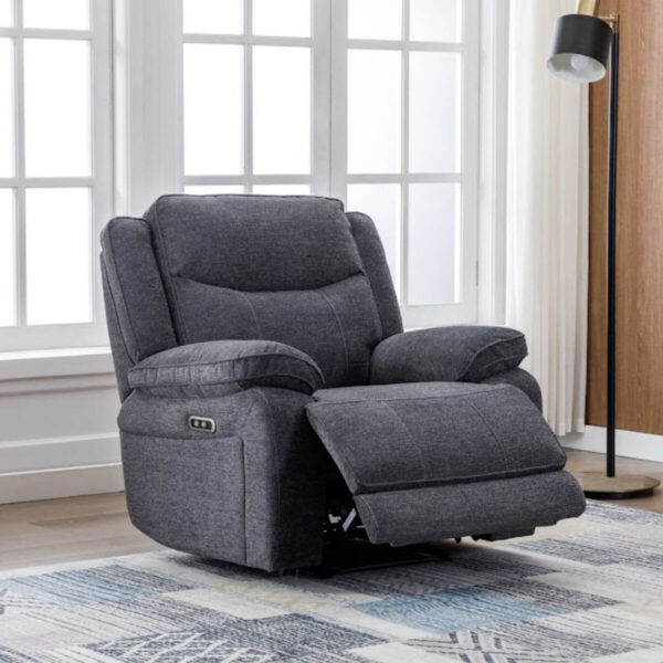 HERBERT E/RECLINING ARMCHAIR - DARK GREY
