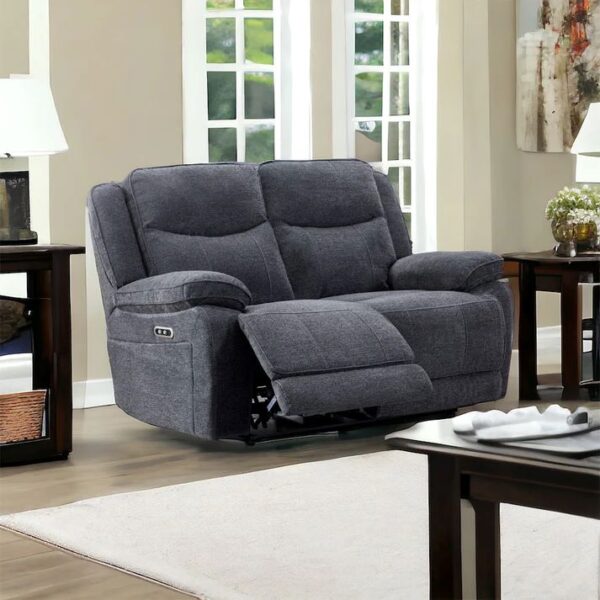 HERBERT E/RECLINING 2 SEATER SOFA - DARK GREY