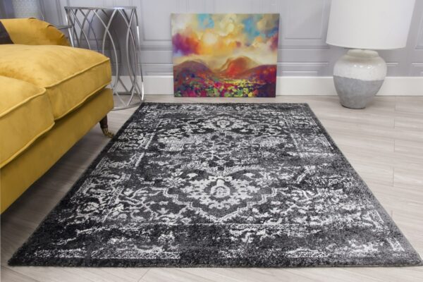 80x150 GREY ANTIKA MEDALLION RUG - Image 2