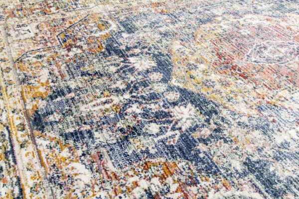160x230 BLUE BOHO MEDALLION RUG - Image 3