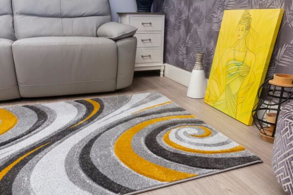 120x170 SAMBA SPIRALS OCHRE RUG - Image 2