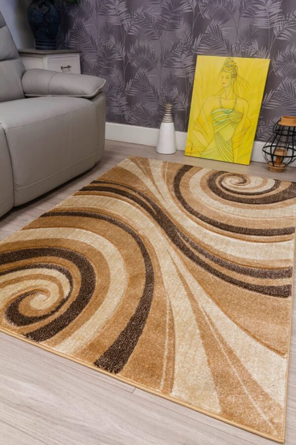 120x170 SAMBA SPIRALS BEIGE RUG - Image 2