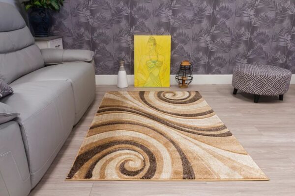 120x170 SAMBA SPIRALS BEIGE RUG - Image 3