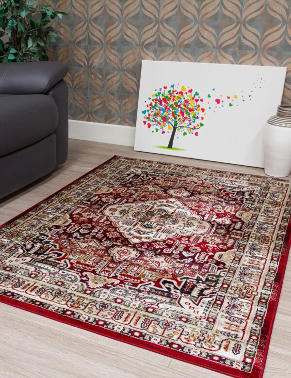 120x170 AZIZA MEDALLION RED RUG - Image 3