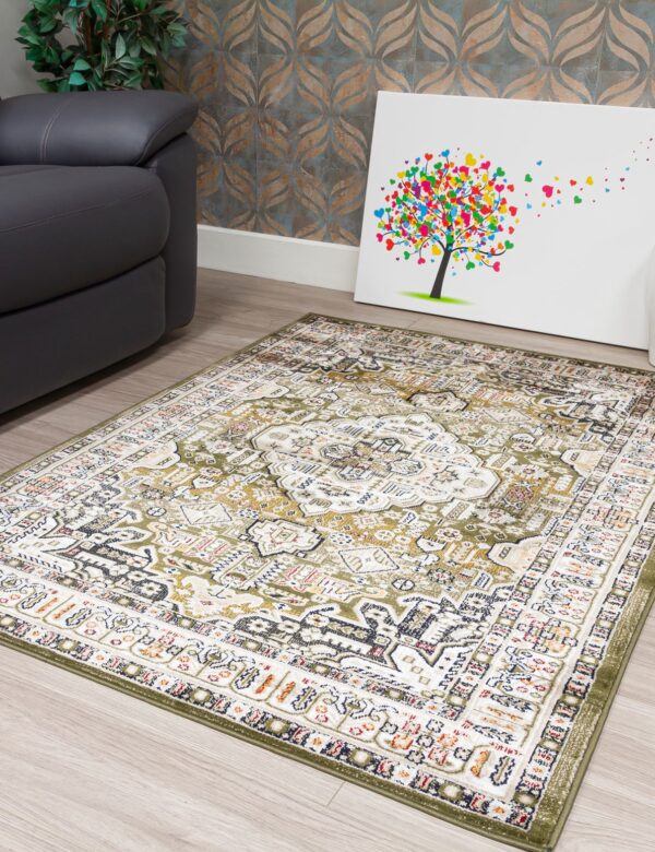 120x170 AZIZA MEDALLION GREEN RUG - Image 3