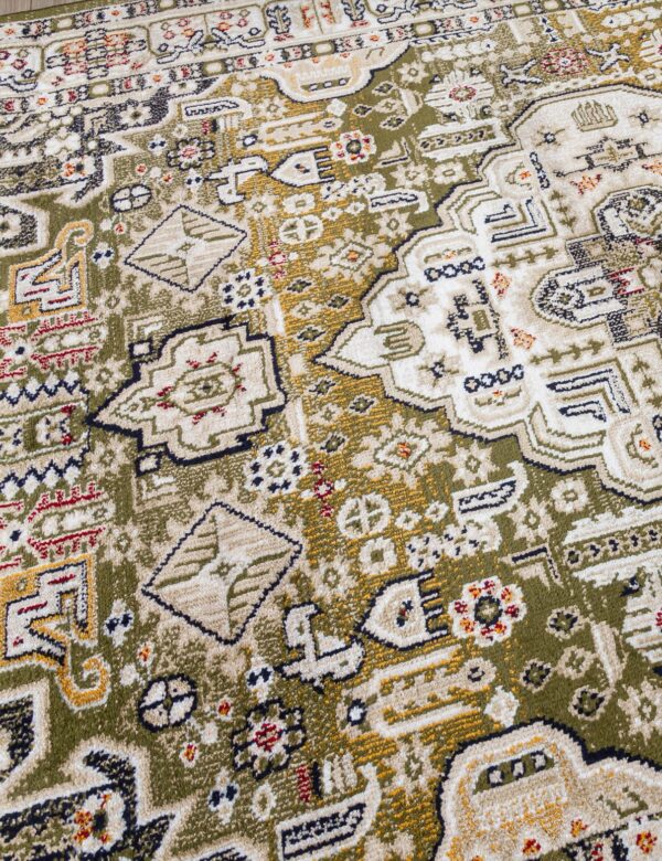 120x170 AZIZA MEDALLION GREEN RUG - Image 4