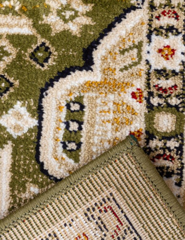 120x170 AZIZA MEDALLION GREEN RUG - Image 6