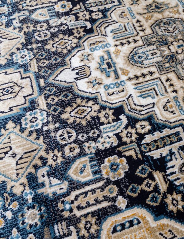120x170 AZIZA MEDALLION NAVY RUG - Image 4