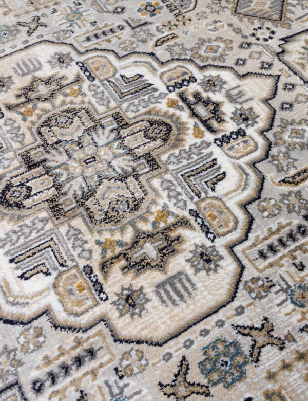 120x170 AZIZA MEDALLION GREY RUG - Image 5