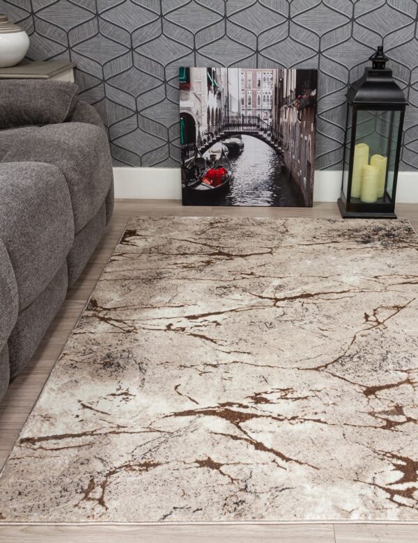 120x170 GLITZ MARBLE BEIGE RUG - Image 2