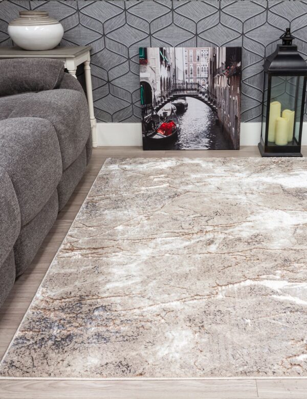 120x170 GLITZ MARBLE BEIGE RUG - Image 3
