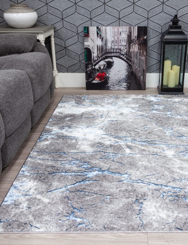 120x170 GLITZ MARBLE BLUE RUG - Image 3