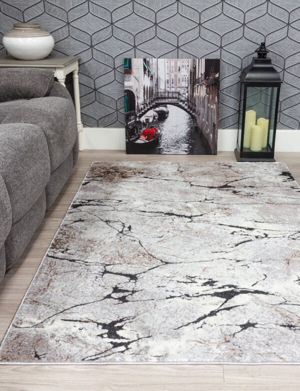 120x170 GLITZ MARBLE GREY RUG - Image 2