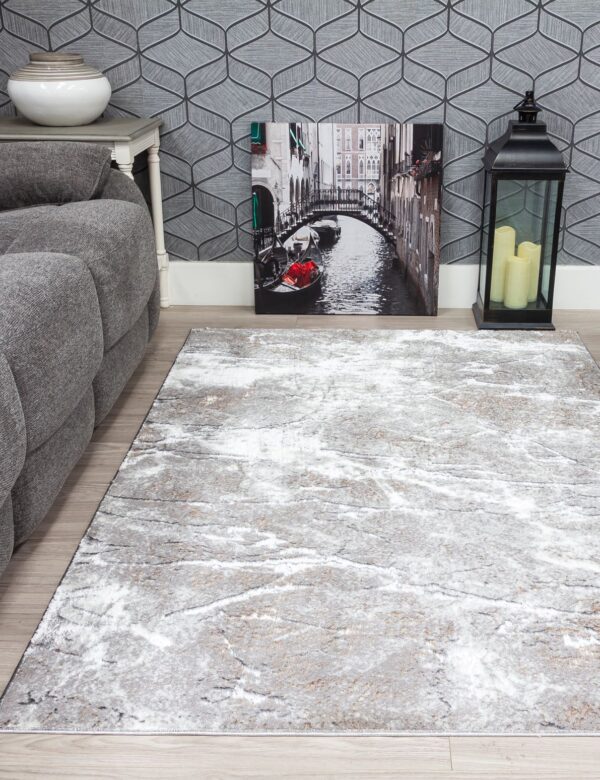 120x170 GLITZ MARBLE GREY RUG - Image 3