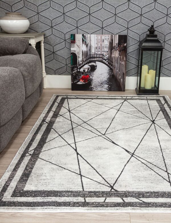 120x170 GLITZ ART DECO GREY RUG - Image 2