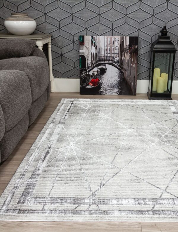 120x170 GLITZ ART DECO GREY RUG - Image 3