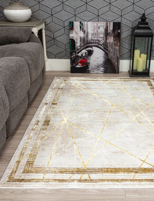 120x170 GLITZ ART DECO OCHRE RUG - Image 3