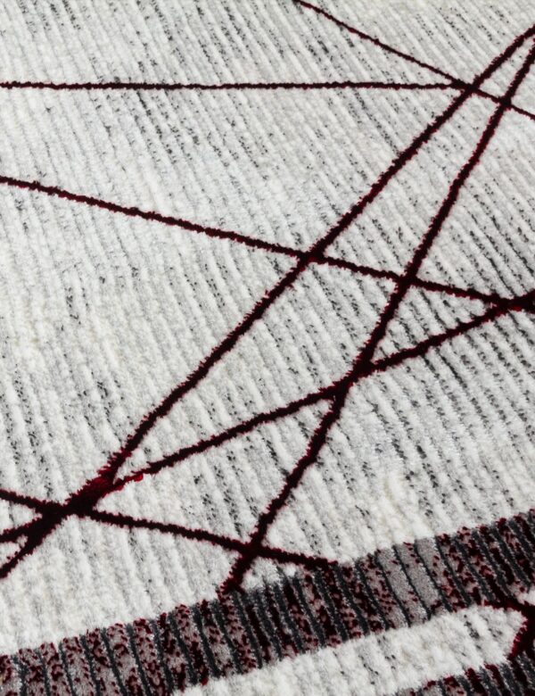 120x170 GLITZ ART DECO RED RUG - Image 4