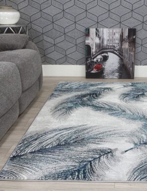 80x150 BLUE / GREEN BOUTIQUE PLUMES RUG