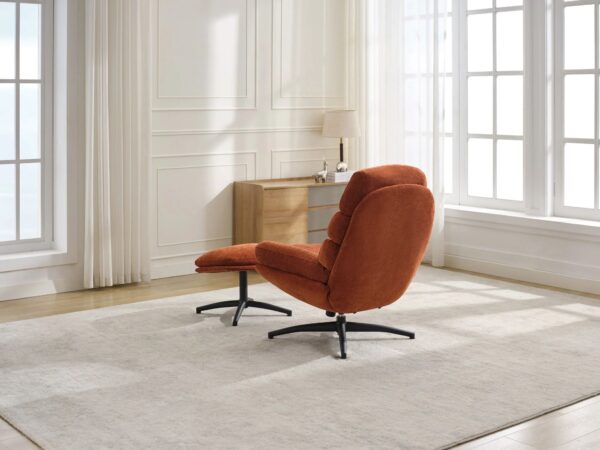CLARKE RUST ARMCHAIR w/ FOOTSTOOL - Image 3
