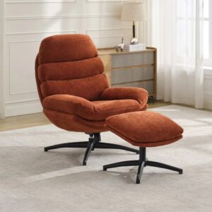 CLARKE RUST ARMCHAIR w/ FOOTSTOOL