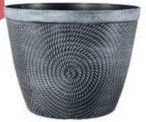 23cm SPIRAL PLANTER GREY