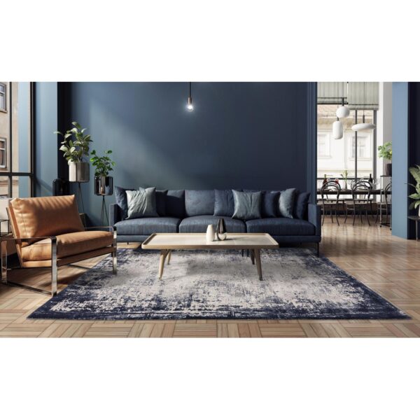 120x170 KUZA NAVY BORDER RUG - Image 4