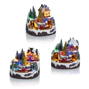 17cm ROTATING TRAIN LIT HOUSE SCENE