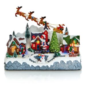 34cm LIT MUSICAL VILLAGE SCENE