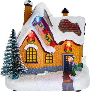 12cm LIT SNOWY HOUSE VILLAGE