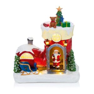 24cm LIT ANIMATED SANTA BOOT