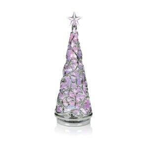 30cm BO LIT CHROME TREE WITH STAR