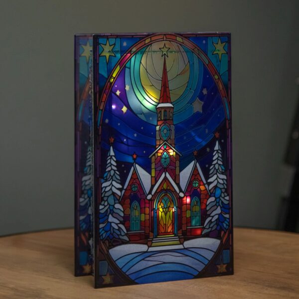 21x13cm STAINED GLASS CHURCH - Image 2