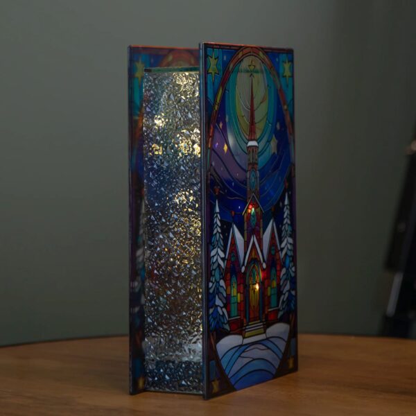 21x13cm STAINED GLASS CHURCH - Image 3