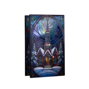 21x13cm STAINED GLASS CHURCH