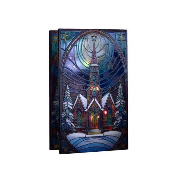 21x13cm STAINED GLASS CHURCH