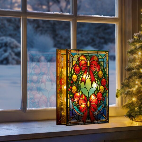 21x13cm STAINED GLASS WREATH - Image 2