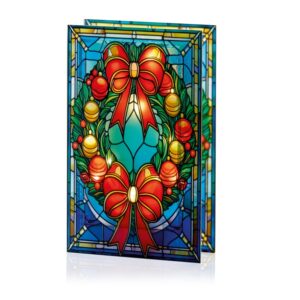 21x13cm STAINED GLASS WREATH