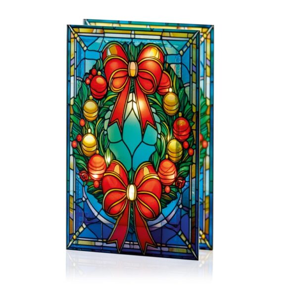 21x13cm STAINED GLASS WREATH