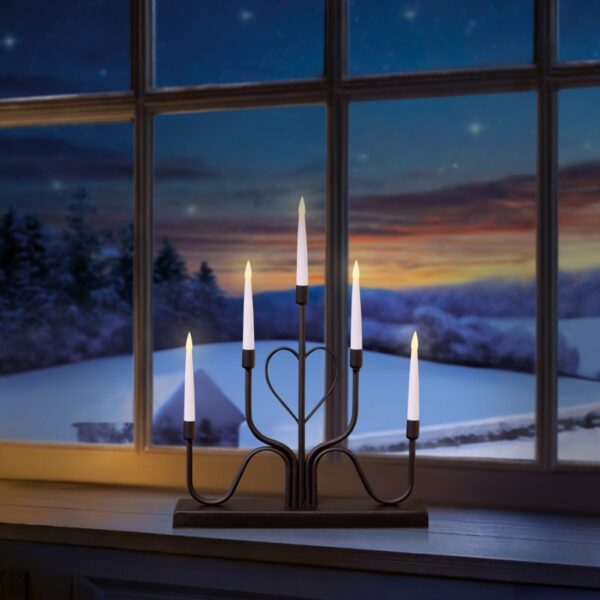 32cm 5LT BLACK HEART CANDLEBRIDGE