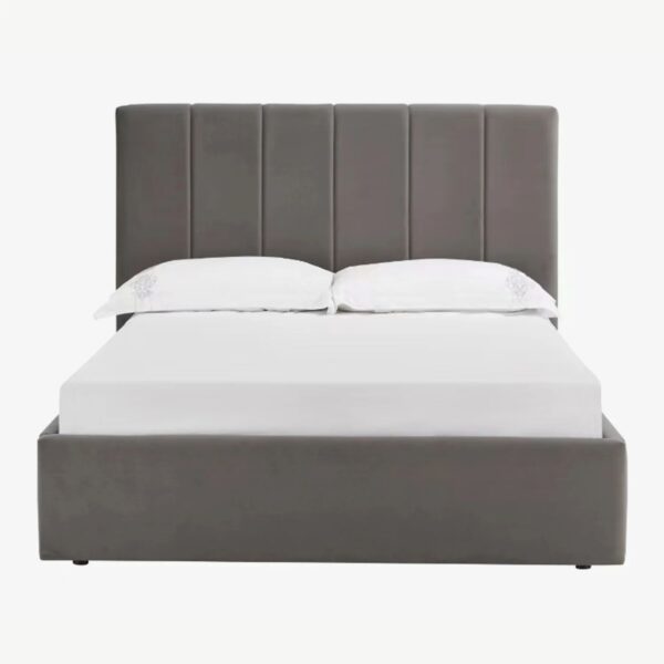 4'6in LISA GREY VELVET BEDSTEAD - Image 2