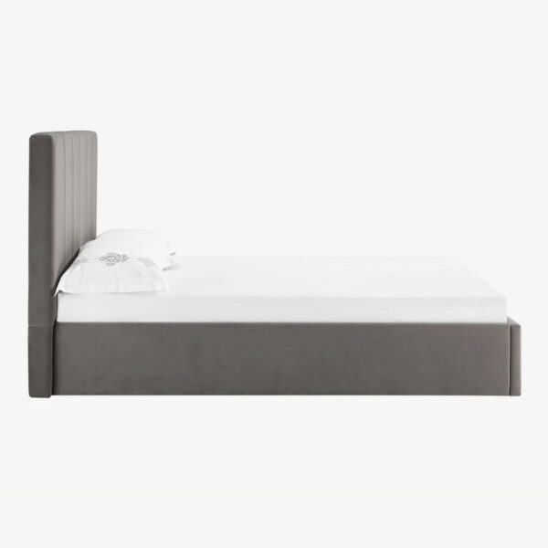 4'6in LISA GREY VELVET BEDSTEAD - Image 3