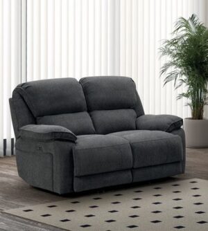 SEYMOUR 2 SEATER E/RECLINING SOFA - CHARCOAL